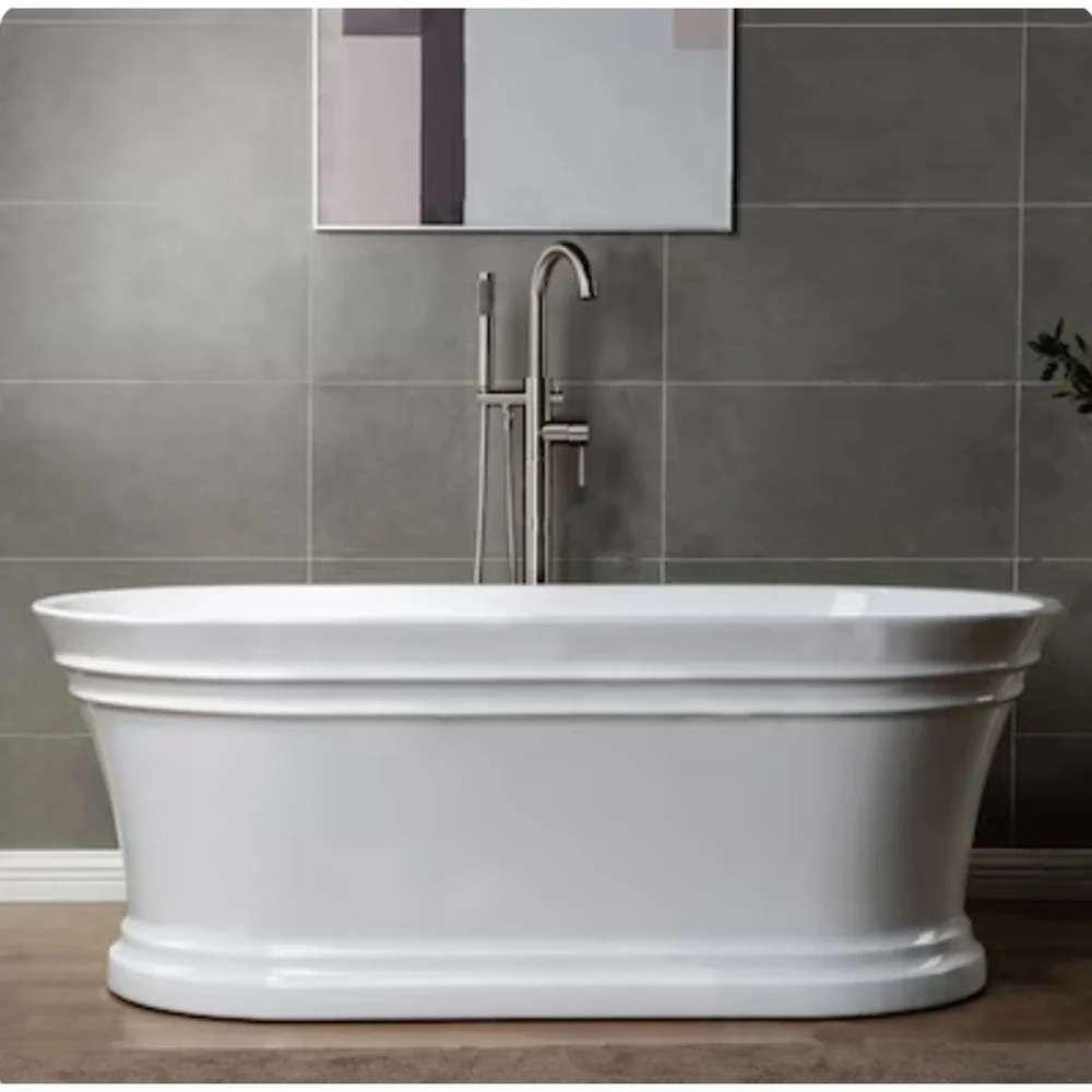 WOODBRIDGE F0001BN Freestanding Tub Filler with Hand Shower Brushed Nickel